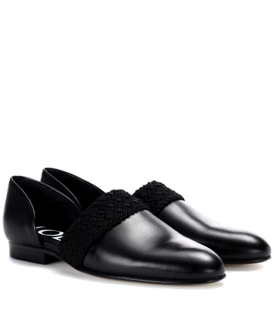 Loewe Flex D'orsay Braided Leather Loafers In Black