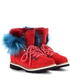 MR & MRS ITALY Fur-trimmed suede ankle boots