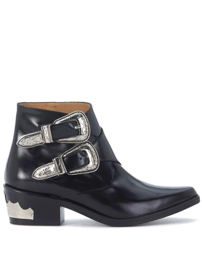 Shop Toga Texan  Pulla In Black Brushed Leather In Nero