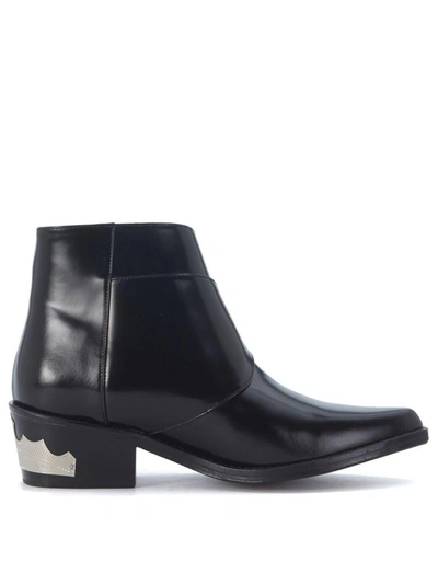 Shop Toga Texan  Pulla In Black Brushed Leather In Nero