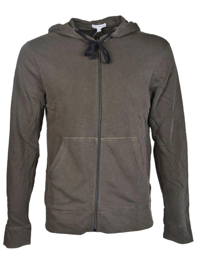 James Perse Cotton Hoodie In Grey