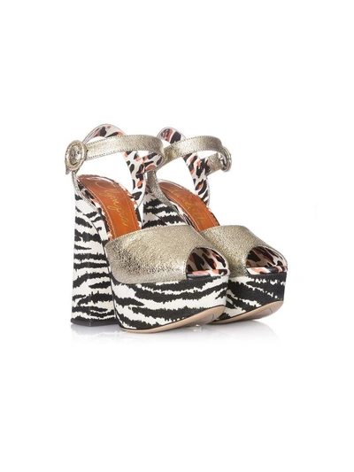 Shop Charlotte Olympia Wild At Heart Sandals In Gold-silver