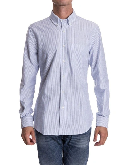 Shop Aspesi Oxford Cotton Shirt In Blue