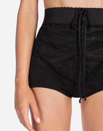 Shop Dolce & Gabbana Stretch Lace Panties In Black