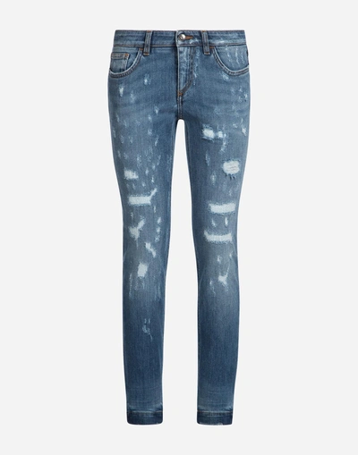 Shop Dolce & Gabbana Pretty Fit Jeans In Stretch Denim In Blue