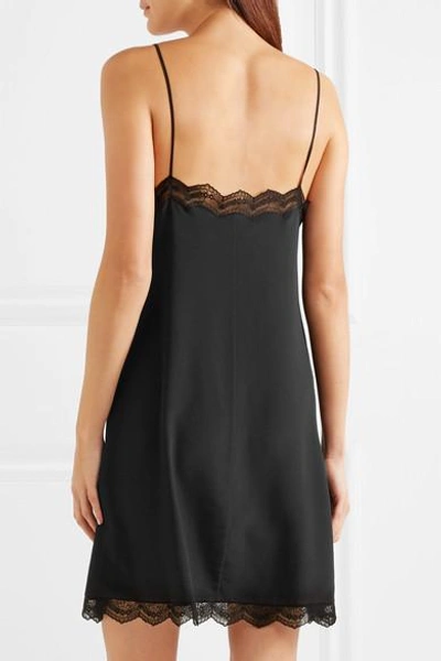 Shop Chloé Lace-trimmed Silk Mini Dress