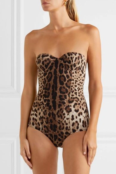 Shop Dolce & Gabbana Leopard-print Swimsuit