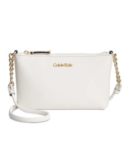 Shop Calvin Klein Hayden Mini Saffiano Crossbody In White