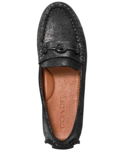 Shop Coach Crosby Driver Flats In Anthracite