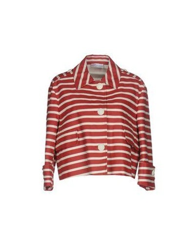 Shop Red Valentino Jackets In Maroon