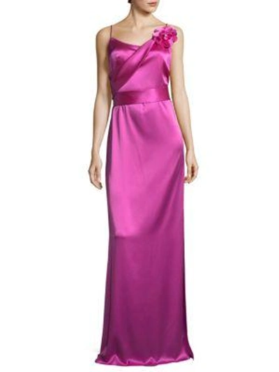 Shop Brunello Cucinelli Lanvin Satin Drape Gown In Pink