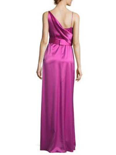 Shop Brunello Cucinelli Lanvin Satin Drape Gown In Pink