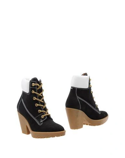 Shop Maison Margiela Woman Ankle Boots Black Size 11 Leather