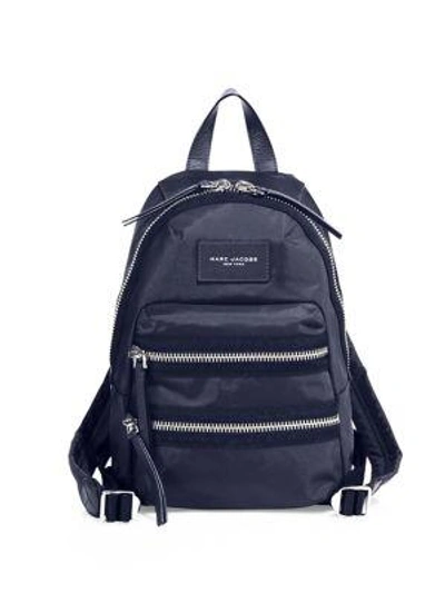 Marc Jacobs Biker Mini Nylon Backpack In Midnight Blue/gold