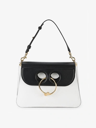 Shop Jw Anderson Medium Black White Pierce Shoulder Bag