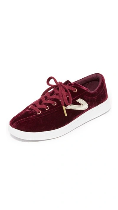 Tretorn Nylite Plus Velvet Sneakers In Rubino/platino