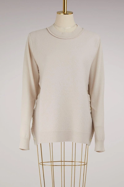 Shop Maison Margiela Wool Sweater With Buttons In Beige