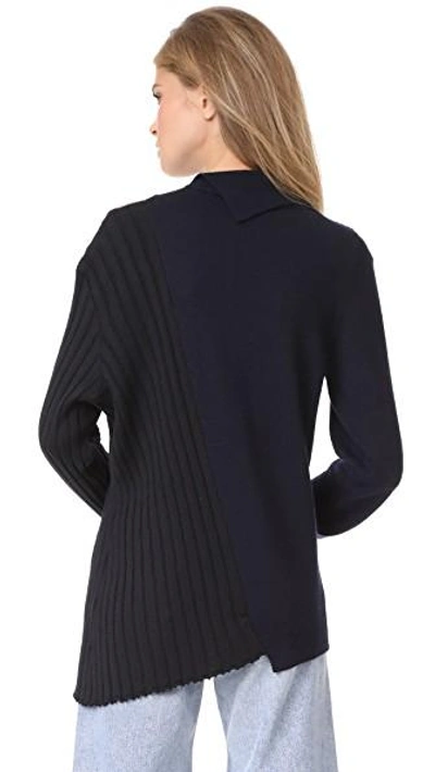 Shop Jacquemus Split Sweater In Black/navy
