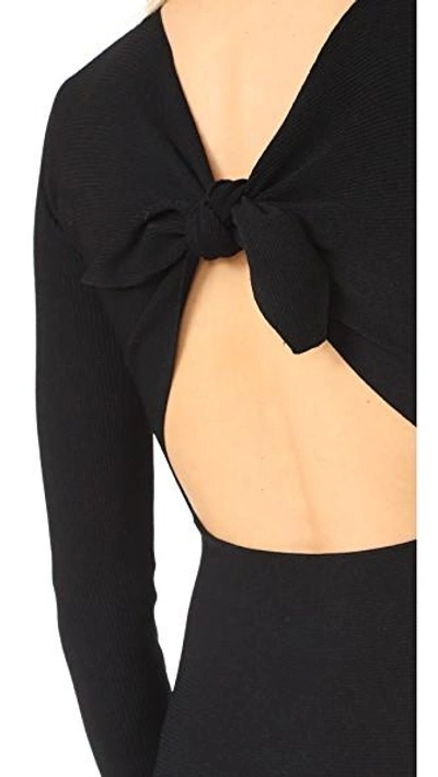 Shop Helmut Lang Tie Back Dress In Black