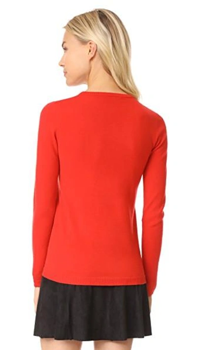 Shop Bella Freud Iggy Leopard Star Sweater In Red