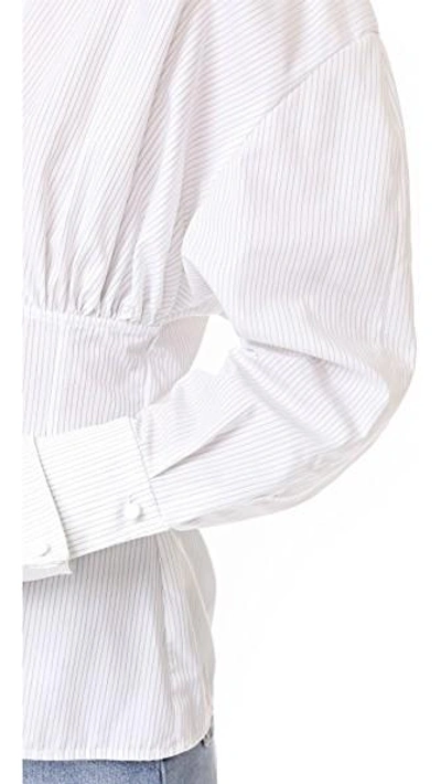 Shop Jacquemus Paula Shirt In White/black