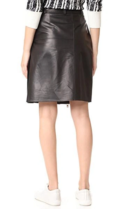 Shop Public School Ebele Leather Skirt In Black
