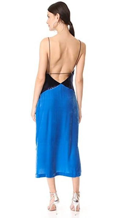 Shop Dion Lee Slip Dress In Cerulean Blue/navy