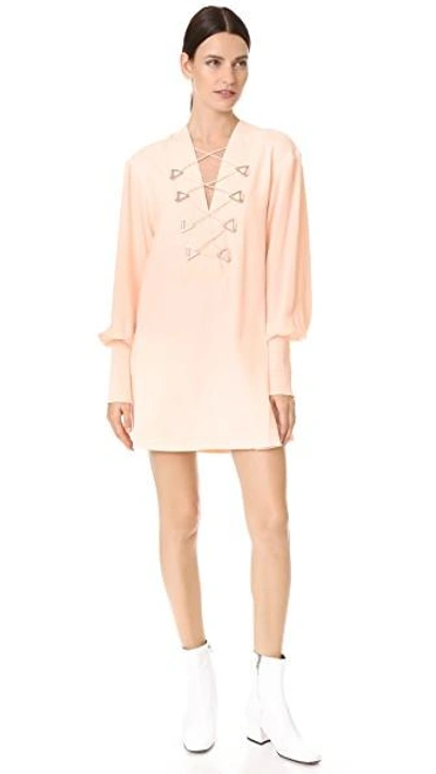 Shop Dion Lee Military Blouson Mini Dress In Pink