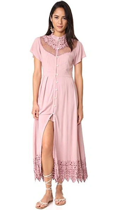 Shop Cleobella Zahara Midid Dress In Dusty Rose