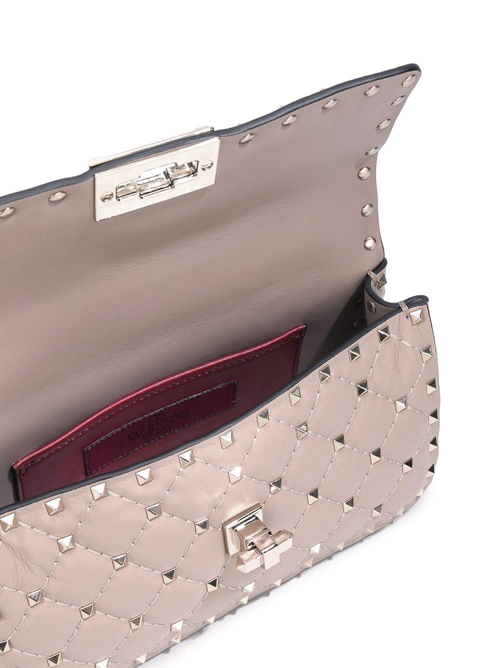 valentino rockstud spike bag silver