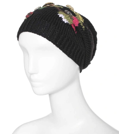 Shop Dolce & Gabbana Embellished Wool Hat In Multicoloured
