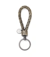 BOTTEGA VENETA INTRECCIATO METALLIC LEATHER KEYCHAIN,P00279996-1