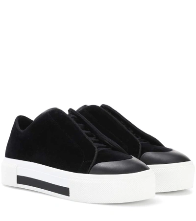 Shop Alexander Mcqueen Velvet Sneakers In Llack