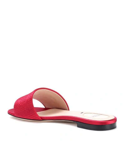 Shop Fendi Satin Slides In Red
