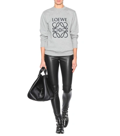 Shop Loewe Skinny Leather Trousers