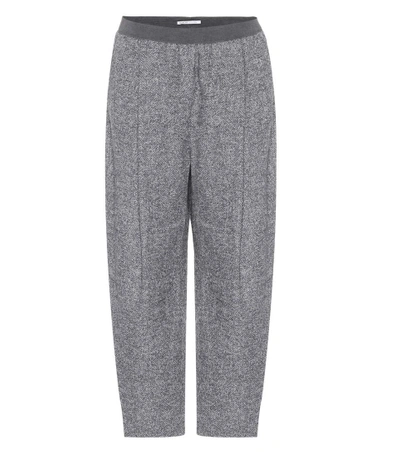 Shop Agnona Cropped Alpaca-blend Trousers In Grey