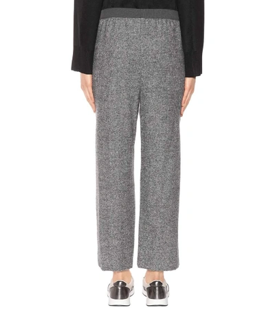 Shop Agnona Cropped Alpaca-blend Trousers In Grey