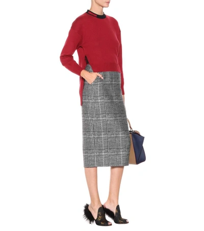 Shop Fendi Wool And Silk Skirt