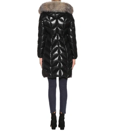Shop Moncler Albizia Fur-trimmed Down Coat In Llack