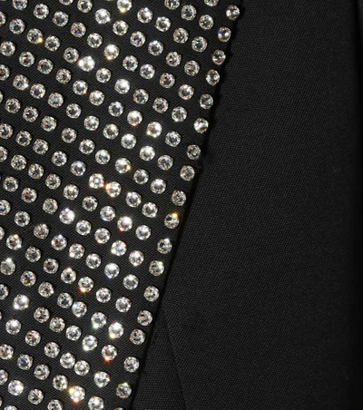 Shop Saint Laurent Crystal-embellished Tuxedo Jacket In Black