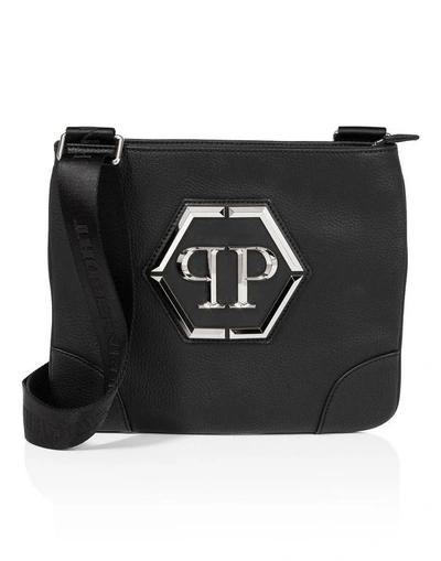 Shop Philipp Plein Cross Body "kansas" In Black/nickel