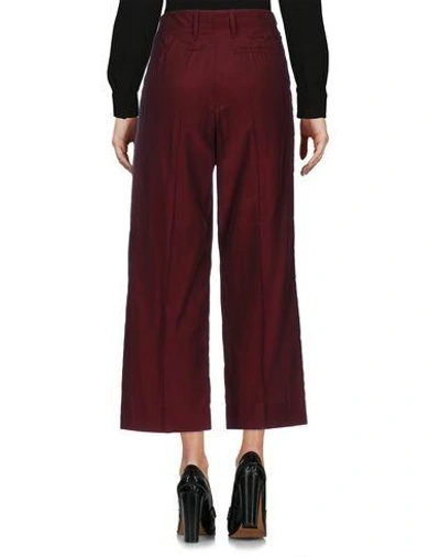 Shop Prada Cropped Pants & Culottes In Maroon