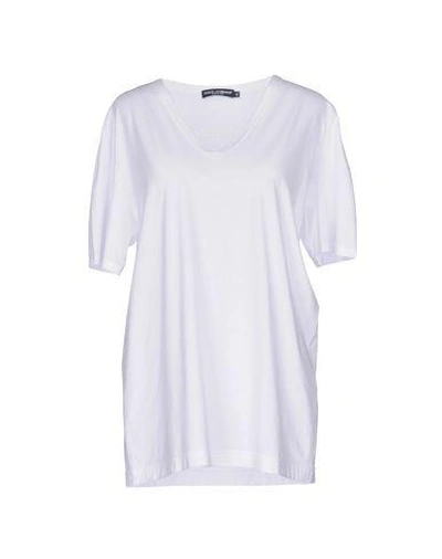Dolce & Gabbana Solid Color T-shirts In White