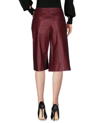 Shop Maison Margiela Cropped Pants & Culottes In Maroon