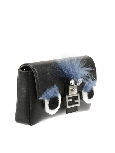 Shop Fendi Mini Bag Micro Monster  In Black