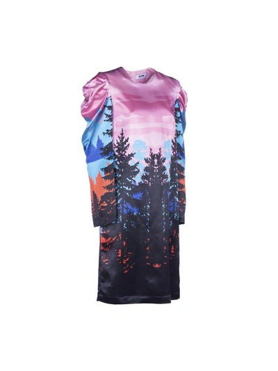 Shop Msgm Forest Dress In Rose