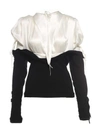 JW ANDERSON J.W. Anderson Wool-knit And Silk Top,TP14WP17002OFFWHITE