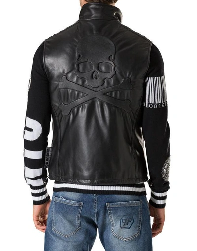 Shop Philipp Plein Leather Vest Short "fast"