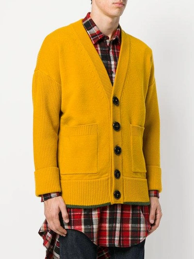 Shop Dsquared2 Oversized Button Cardigan - Yellow