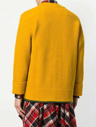 Shop Dsquared2 Oversized Button Cardigan - Yellow